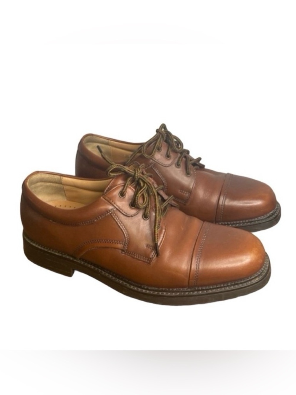 Bostonian Mens Brown Leather Classic Lace Up Oxford Flat Comfort Shoes Size 8